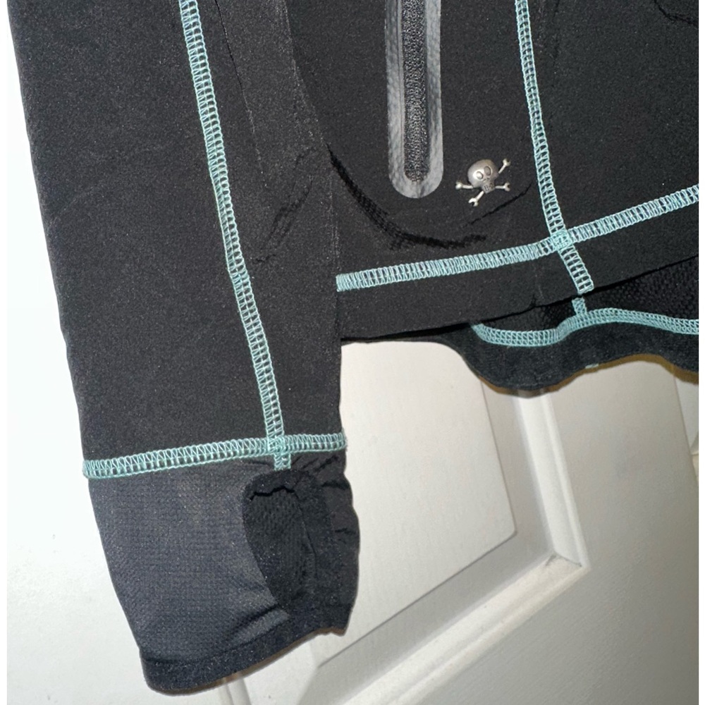 Harley Davidson lightweight, black/teal jacket, finger holes on sleeves size S - Picture 3 of 3